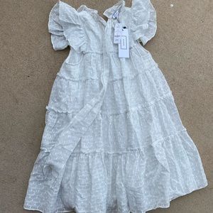 Rhode white and silver baby doll dress